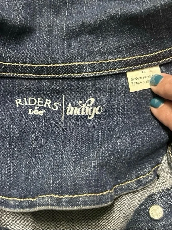 Vintage Women’s Lee Rider Indigo Jean Jacket Size XL - Picture 3 of 3